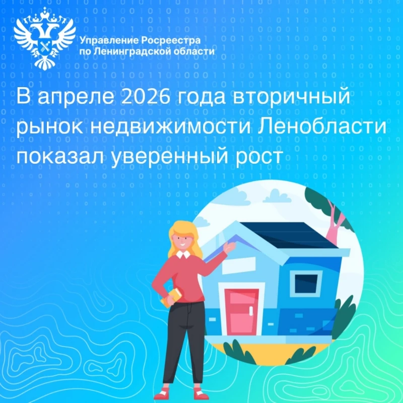 В апреле 2026 года вторичный рынок недвижимости Ленобласти показал уверенный рост